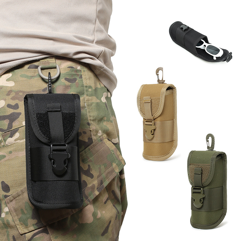 Tech Accessories Pouch - กระเป๋าใส่แว่นกันแดดแบบแข็งสำหรับใช้งานกลางแจ้ง EDC Molle กระเป๋าใส่แว่นตา อุปกรณ์เสริมสำหรับการเดินป่าและล่าสัตว์ กระเป๋าใส่แว่นกันแดดแบบหนา
