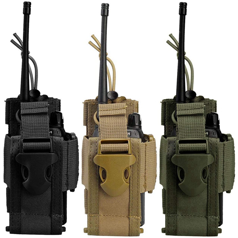 Tech Accessories Pouch - กระเป๋าใส่เครื่องส่งรับวิทยุแบบไนลอน ปรับได้ ใช้กับวิทยุสื่อสารแบบสองทาง กระเป๋าแบบ Molle สำหรับใส่เครื่องส่งรับวิทยุ
