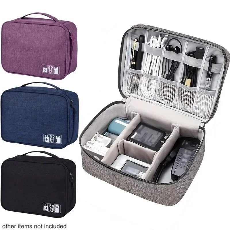 Tech Accessories Types - กระเป๋าจัดระเบียบอุปกรณ์อิเล็กทรอนิกส์สำหรับเดินทาง กันน้ำ กระเป๋าเก็บสายเคเบิล ของขวัญสำหรับคนรักเทคโนโลยี ใช้เป็นอุปกรณ์เสริมสำหรับสายโทรศัพท์และ iPad