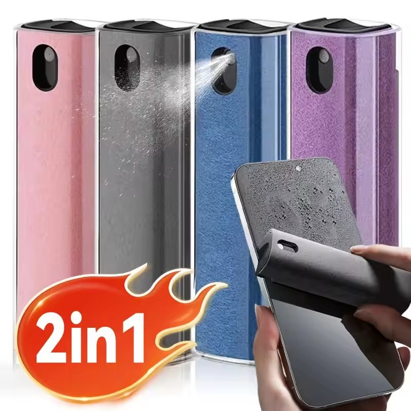 Screen Cleaner Spray - สเปรย์ทำความสะอาดหน้าจอ 2 in 1 พร้อมผ้าไมโครไฟเบอร์ ชุดอุปกรณ์ทำความสะอาดหน้าจอคอมพิวเตอร์และโทรศัพท์มือถือ