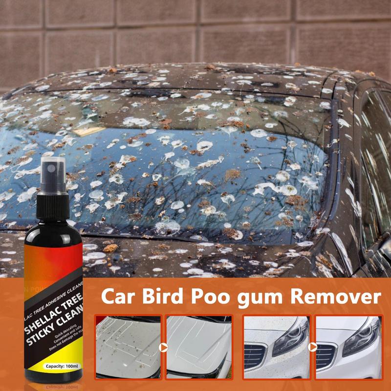 Screen Cleaner Spray - 100ml รถนกวาง Remover Tree Sap แมลงเรซิ่นทําความสะอาดกระจกสติกเกอร์กันชนสเปรย์ทําความสะอาดรายละเอียดรถอุปกรณ์