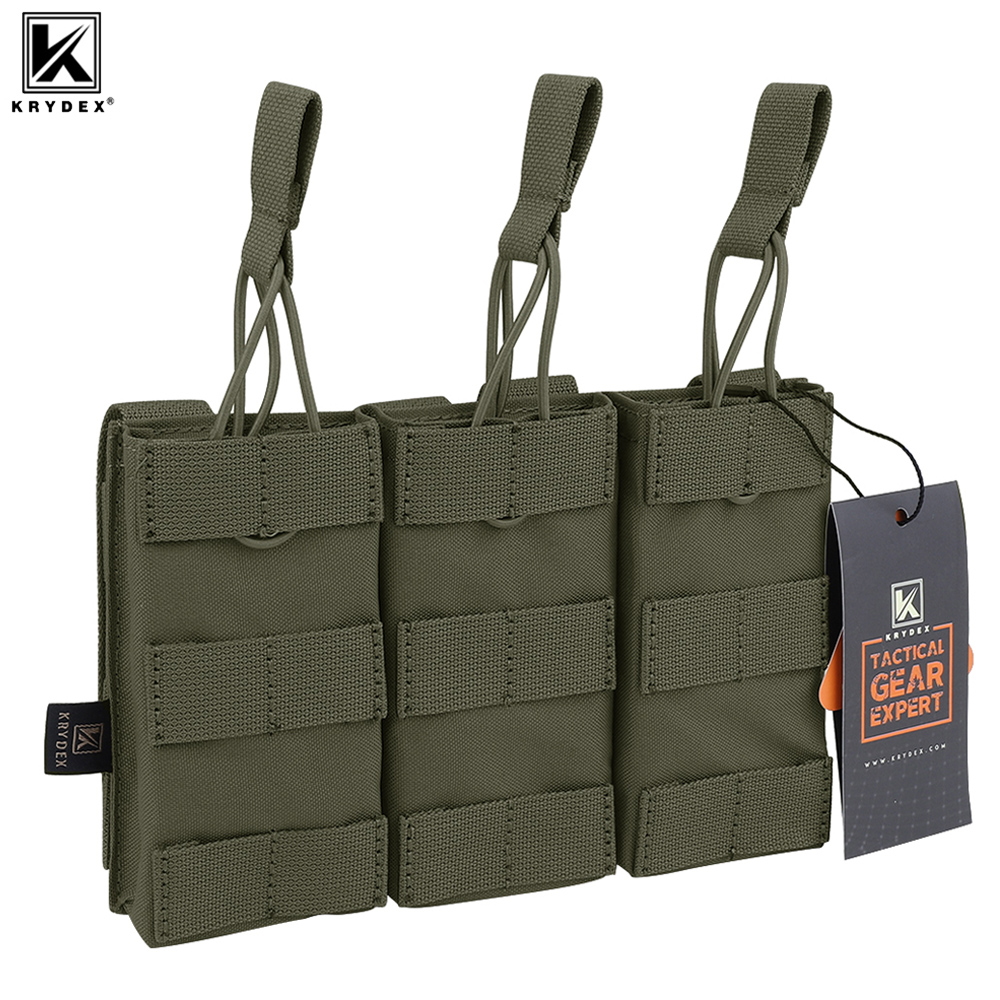 Tech Accessories Pouch - กระเป๋าใส่แม็กกาซีน KRYDEX Tactical 5.56 MOLLE แบบเปิดด้านบนสามช่อง
