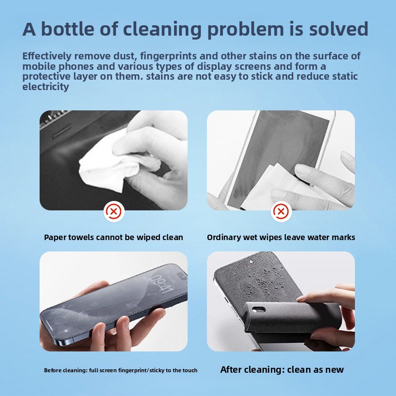 2 in 1 สเปรย์ทําความสะอาดเช็ดส - Screen Cleaner Spray บทวิจารณ์และราคา
